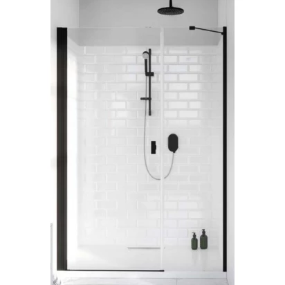 Czarne drzwi prysznicowe 140x200 Radaway NES BLACK DWS 10028140-54-01L lewe