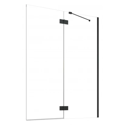 Czarny parawan nawannowy 100x150 Radaway ESSENZA PRO BLACK PND 10102100-54-01R prawy