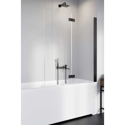 Czarny parawan nawannowy 130x150 Radaway NES 8 BLACK PND I 10060130-54-01R prawy