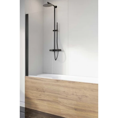 Czarny parawan nawannowy 70x150 Radaway NES 8 BLACK PNJ I 10061070-54-01L lewy