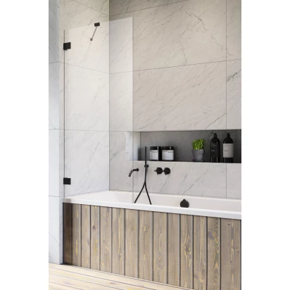 Czarny parawan nawannowy 80x150 Radaway ESSENZA PRO BLACK PNJ 10101080-54-01