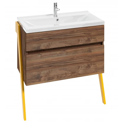 Deftrans OP-ARTY szafka podumywalkowa 85 cm 215-D-08001 orzech saleve / żółty mat