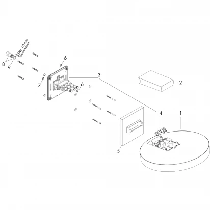 Deszczownica okrągła 25 cm z przyłączem ściennym Hansgrohe RAINFINITY 26226000
