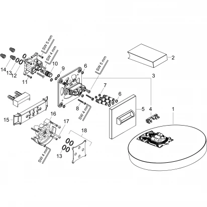 Deszczownica okrągła 3-funkcyjna EcoSmart 25 cm z przyłączem ściennym Hansgrohe RAINFINITY 26233000