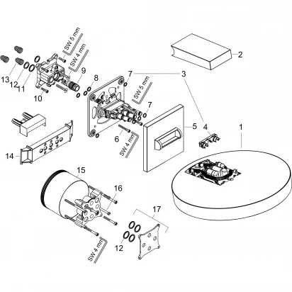 Deszczownica okrągła 36 cm 3-funkcje ścienna Hansgrohe RAINFINITY 26234000