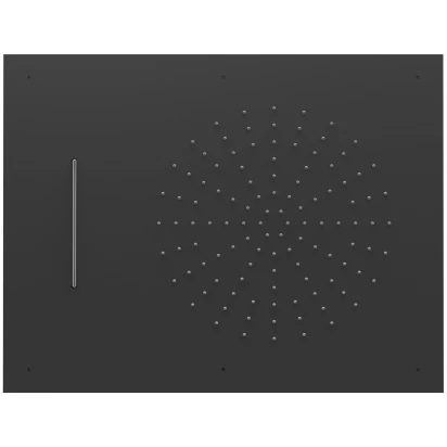 Deszczownica sufitowa z 2 rodzajami strumieni prostokątna 50x65 Tres BARRAS Y DUCHA EXCL 29997001NM czarna mat