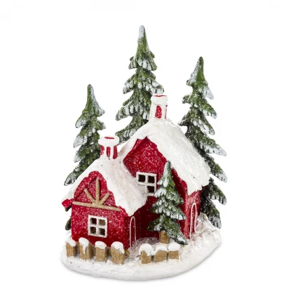 Domek LED figurka 21 cm 170830 czerwony