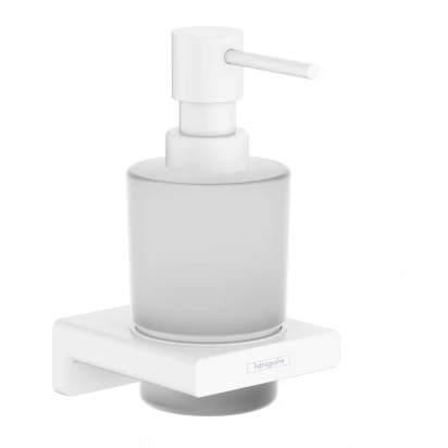 Dozownik do mydła szklany ścienny Hansgrohe ADDSTORIS 41745700 biały matowy