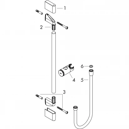 Drążek prysznicowy 65 cm Pulsify S z suwakiem + wąż prysznicowy 160 cm Hansgrohe UNICA 24400670 czarny mat