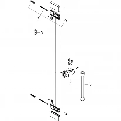 Drążek prysznicowy 65 cm S Puro z suwakiem + wąż prysznicowy 160 cm Hansgrohe UNICA 24402140 brąz szczotkowany
