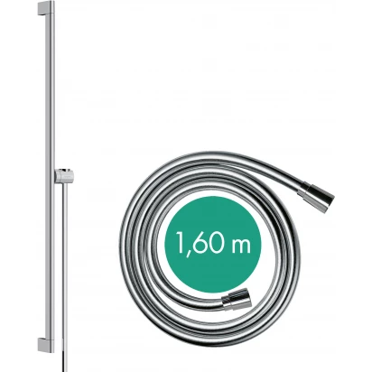 Drążek prysznicowy 90 cm S Puro z suwakiem + wąż prysznicowy 160 cm Hansgrohe UNICA 24405000