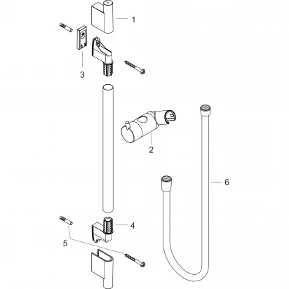 Drążek prysznicowy S Puro 65 cm z wężem Hansgrohe UNICA 28632340 czarny chrom szczotkowany