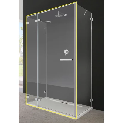 Drzwi prysznicowe FRONT 90x200 Radaway EUPHORIA KDJ+S 383612-01L + 383221-01L lewa