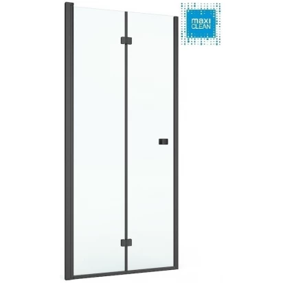 Drzwi prysznicowe 90x195 2 skrzydłowe - łamane Roca CAPITAL BLACK AM4509016M czarne