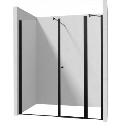 Drzwi prysznicowe do wnęki 110cm Deante KERRIA PLUS NERO KTSUN42P,KTS N11X,KTS N83P d/uchylne 80 + ścianka 30 czarny mat