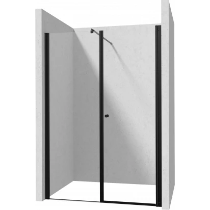 Drzwi prysznicowe do wnęki 130cm Deante KERRIA PLUS NERO KTSWN41P,KTS N11X,KTS N84P d/wahadłowe 90 + ścianka 40 czarny mat