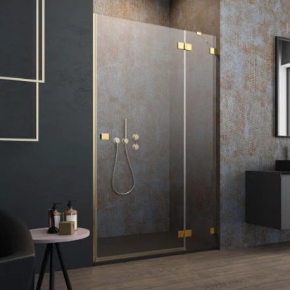Drzwi prysznicowe wnękowe 80x200 Radaway ESSENZA PRO GOLD DWJ 10099080-09-01R złote/prawe