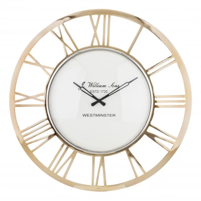 Duży zegar ścienny 61cm złoty metalowy glamour Loyd Collection 140457