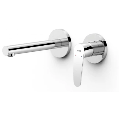 Element naścienny do podtynkowego korpusu baterii umywalkowej wylewka 177 Tres FLAT 22030021 chrom