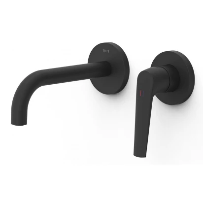 Element naścienny do podtynkowego korpusu baterii umywalkowej wylewka 177 Tres FUJI 28130021NM czarny mat