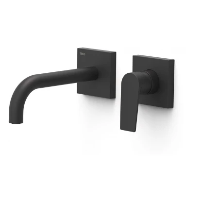 Element naścienny do podtynkowego korpusu baterii umywalkowej wylewka 180 Tres PROJECT-TRES 21130021NM czarny mat