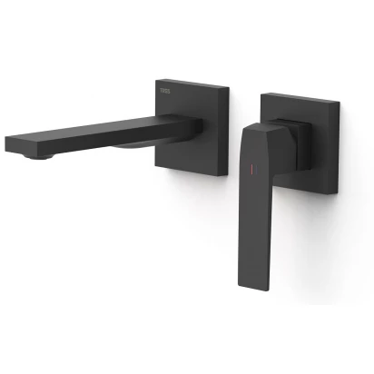 Element naścienny do podtynkowego korpusu baterii umywalkowej wylewka 180 Tres SLIM 20230021NM czarny mat