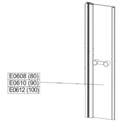 Element ruchomy lewy do drzwi wahadłowych DD-PRIIa/EX 100 cm, szkło hartowane Sanplast PRESTIGE II 660-E0612