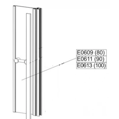 Element ruchomy prawy do drzwi wahadłowych DD-PRIIa/EX 80 cm, szkło hartowane Sanplast PRESTIGE II 660-E0609