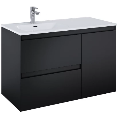 Elita SPLIT Szafka podumywalkowa 100 cm 2S lewa z koszem cargo RE011006057160 czarna mat