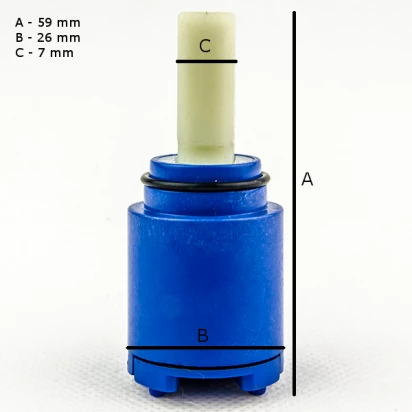 Głowica 25 mm niska uszczelka górna do baterii z serii Ebro, Colorado Omnires EB2101G / CZ0017