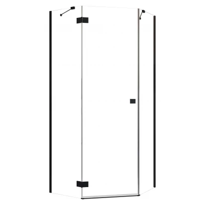 Kabina pięciokątna 80x90 Radaway ESSENZA PRO Black PTJ 10100000-54-01L,10100400-01-01 lewa