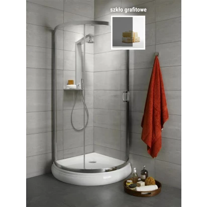 Kabina półokrągła 90x90x190 Radaway PREMIUM PLUS B 30473-01-05N grafit