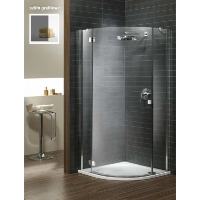 Kabina półokrągła lewa 90x90 Radaway ALMATEA PDJ 30602-01-05N grafitowa