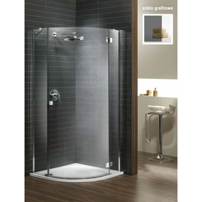 Kabina półokrągła prawa 90x90 Radaway ALMATEA PDJ 30702-01-05N grafitowa