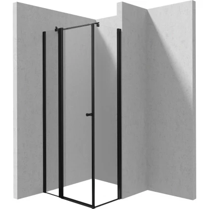 Kabina prostokątna 100x30 Deante KERRIA PLUS NERO KTSUN43P,KTS N83P d/uchylne + ścianka czarny mat