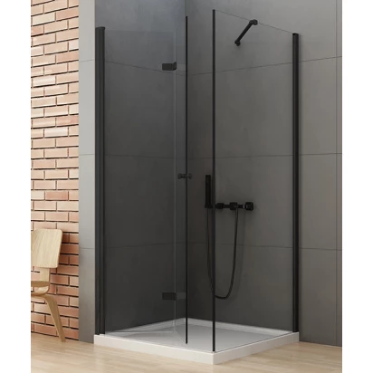 Kabina prostokątna 80x70x195 New Trendy NEW SOLEO BLACK D-0234A/D-0113B lewa