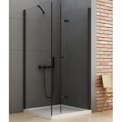 Kabina prostokątna 80x70x195 New Trendy NEW SOLEO BLACK D-0238A/D-0113B prawa