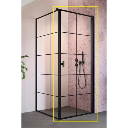 Kabina prysznicowa FRONT 100x200 Radaway NES 8 BLACK KDJ I 10072100-54-55R czarna/factory/prawa