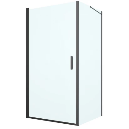 Kabina prysznicowa kwadratowa 100x100 drzwi + ścianka Oltens RINNAN 20015300 czarna mat
