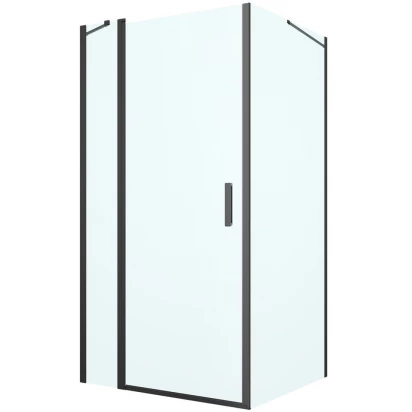 Kabina prysznicowa kwadratowa 100x100 drzwi + ścianka Oltens VERDAL 20012300 czarna mat