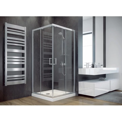 Kabina prysznicowa kwadratowa 90x90x185 Besco MODERN MK-90-185-G szkło grafitowe