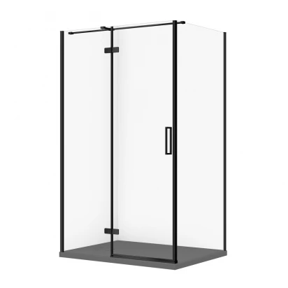 Kabina prysznicowa lewa 120X90X195 z brodzikiem SLIM Cersanit CITY/TAKO S4004-116 czarna/szary mat