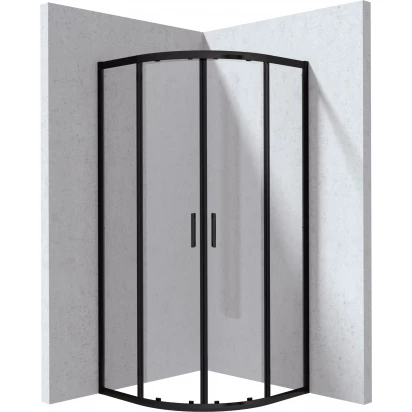 Kabina prysznicowa półokrągła 80x80 Deante FUNKIA KYP N088P czarny mat