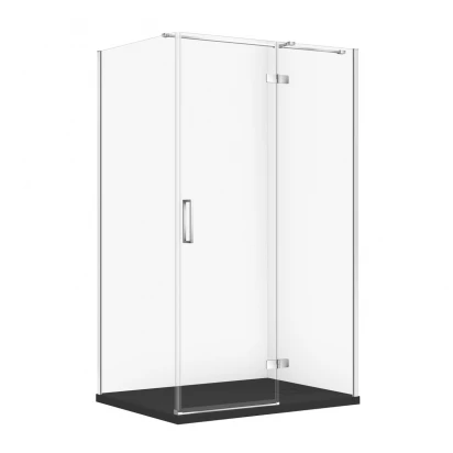 Kabina prysznicowa prawa 120X90X195 z brodzikiem SLIM Cersanit CITY/TAKO S4004-061 chrom/czarny mat