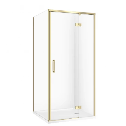Kabina prysznicowa prawa 80X80X195 z brodzikiem 80X4 Cersanit LARGA S601-454 złoty mat