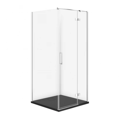 Kabina prysznicowa prawa 90X90X195 z brodzikiem SLIM Cersanit CITY/TAKO S4004-020 chrom/czarny mat