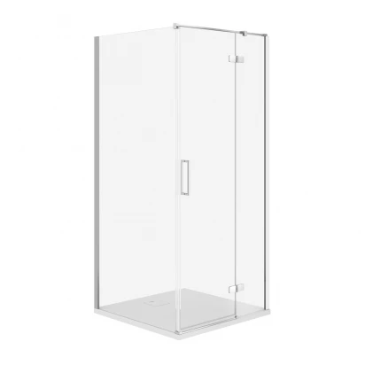 Kabina prysznicowa prawa 90X90X195 z brodzikiem SLIM biały Cersanit CITY/TAKO S4004-010 chrom/biały