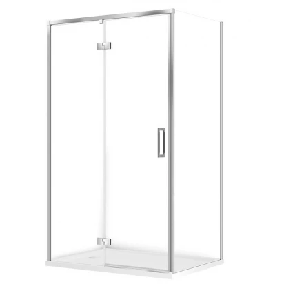 Kabina prysznicowa prostokątna 120x90 lewa + brodzik 120x4 Cersanit LARGA/TAKO S601-333 chrom/biały