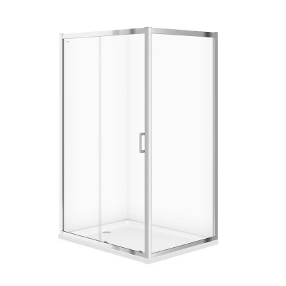 Kabina prysznicowa prostokątna 120x90 z brodzikiem 120x4 Cersanit ARTECO/TAKO S601-356 chrom/biały