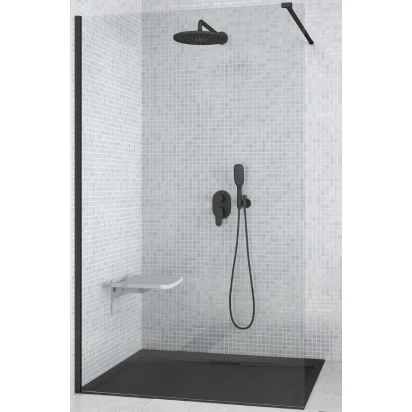 Kabina prysznicowa walk-in 140x195 Besco AVEO AVB-140-195C czarna